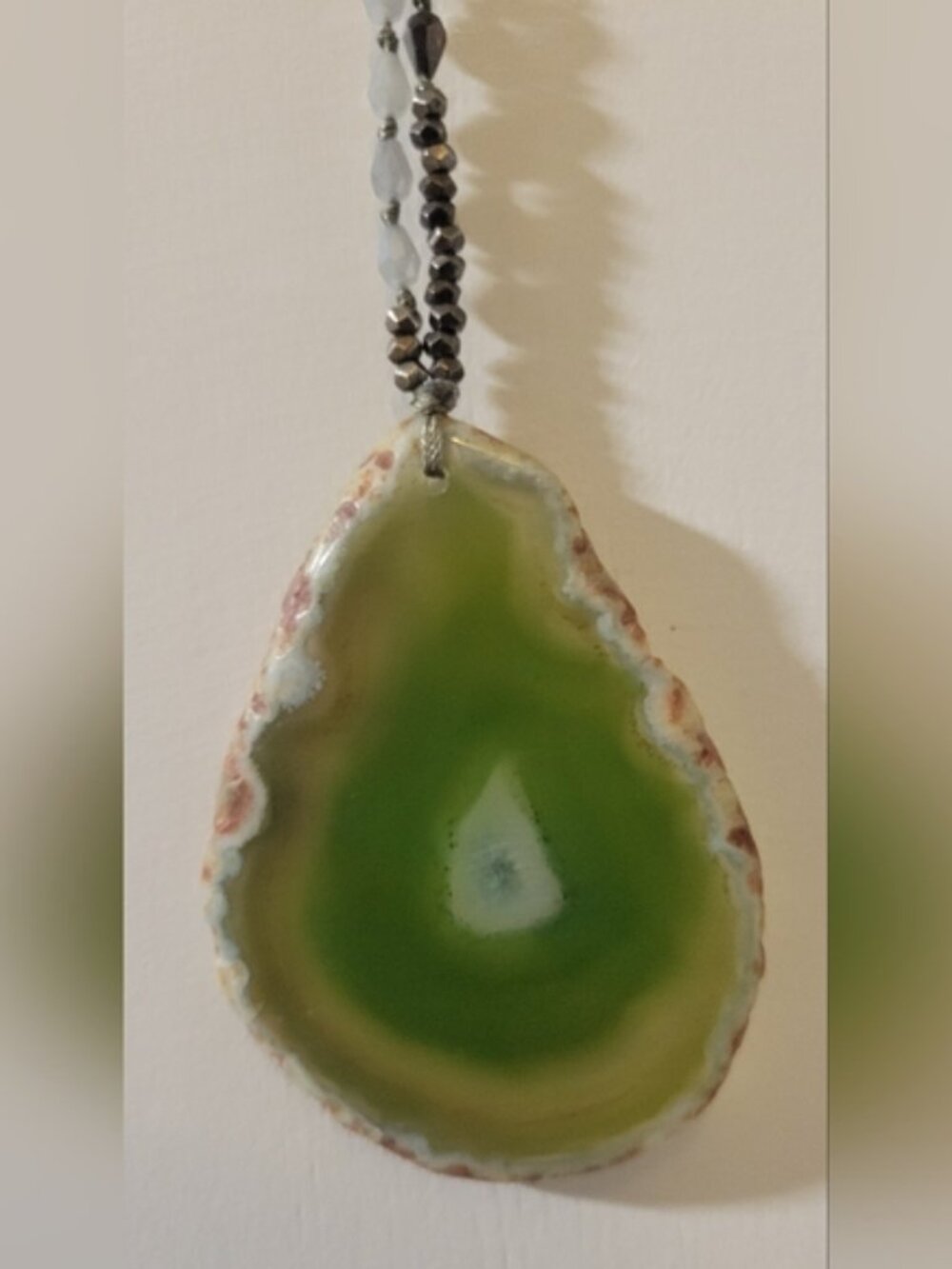 Green Agate Pendant Necklace